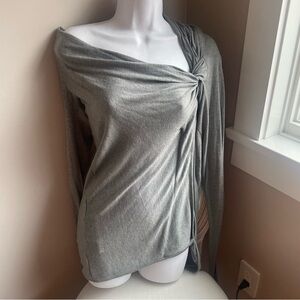 LAMB Heather grey silk and cashmere t shirt